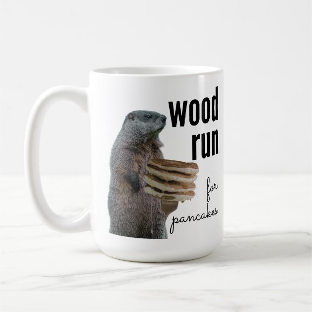 Caneca De Café Corrida de madeira para panquecas (com Woodchuck) (Esquerda)