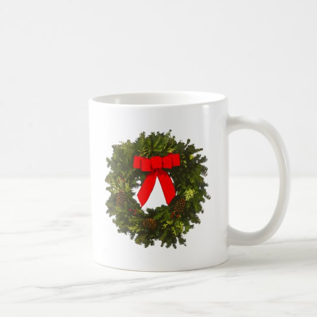 Caneca De Café Corrida de Natal com Pinos Cones e Arco Vermelho (Direita)