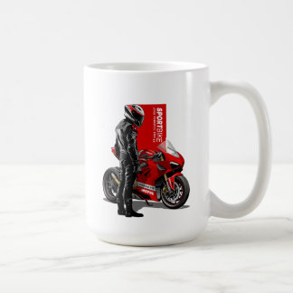 Caneca De Café Corrida de Superbike Paixão Máxima Gráfico de Moto