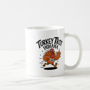 Caneca De Café Corrida do Dia de Ação de Graças Turkey Trot India