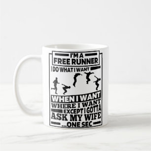 Caneca De Café Corrida Livre Engraçada - Traceur Runner Parkour