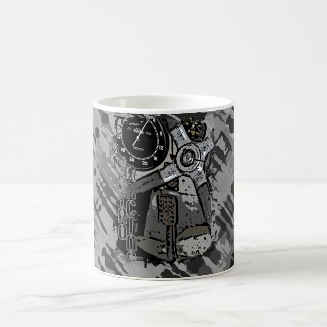 Caneca De Café Corrida Retroativa - cinza (Centro)
