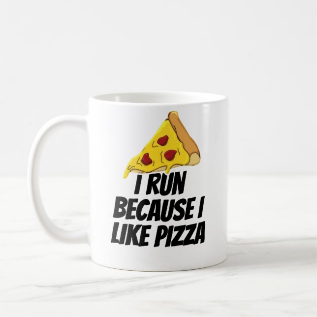 Caneca De Café corro porque gosto de pizza (Esquerda)