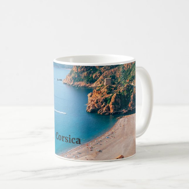 Caneca De Café Córsega, Ilha Mediterrânea,  (Frente Esquerda)