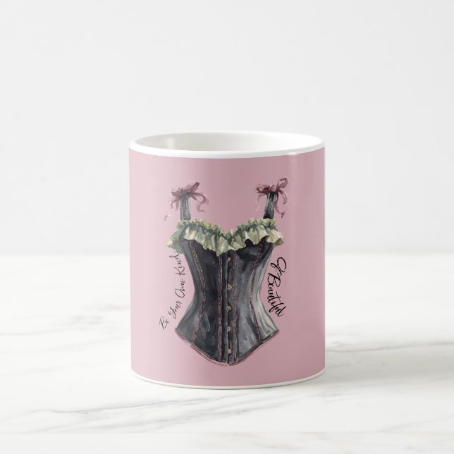 Caneca De Café Córset Bugundy Preto Esmeralda (Centro)
