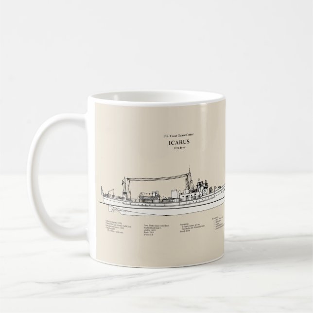 Caneca De Café Cortador da USCG Icarus wpc-110 - SBD (Esquerda)
