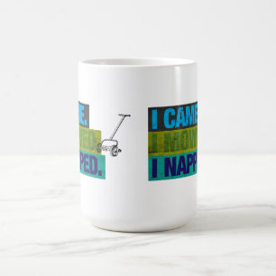 Caneca De Café Cortador de grama vintage engraçado cortando piada