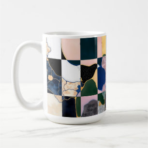 Caneca De Café Cortina de Checkerboard Luxe