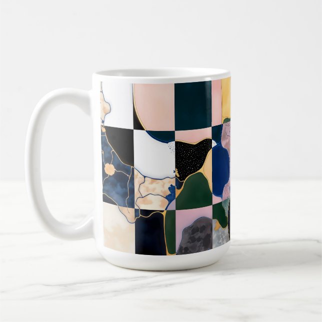 Caneca De Café Cortina de Checkerboard Luxe (Esquerda)