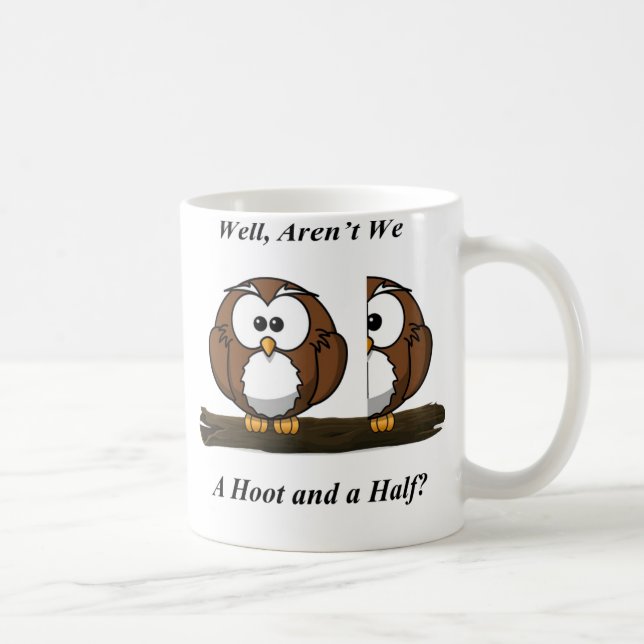 Caneca De Café Coruja A Hoot e Meio (Direita)
