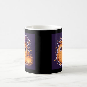 Caneca De Café Coruja Assistente Lanterna Halloween