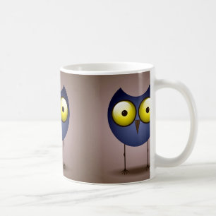 Caneca De Café Coruja azul Eyed grande
