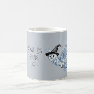Caneca De Café Coruja Azul Vai Te Ver Halloween