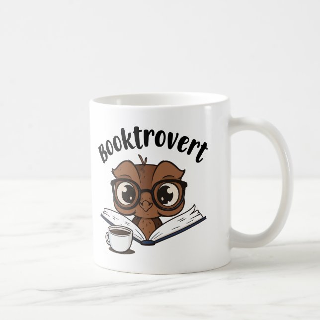 Caneca De Café Coruja-boquiaberta com livro e café (Direita)