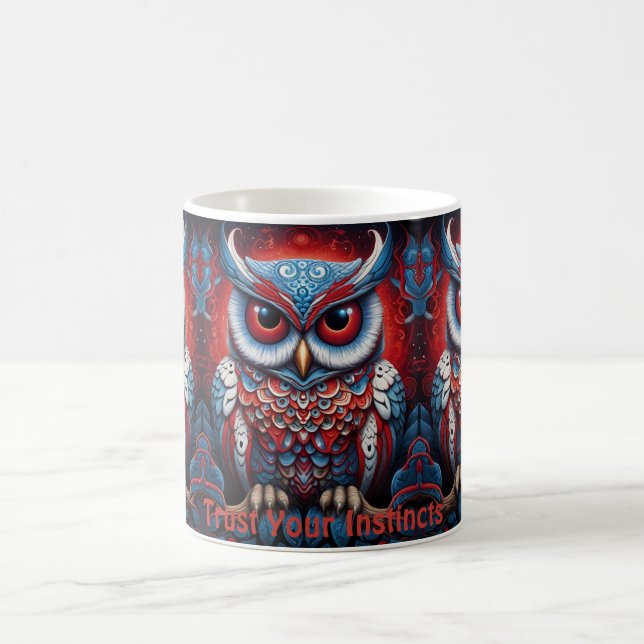 Caneca De Café Coruja Cósmica de Maçãs de café Inspiracionais Sab (Centro)