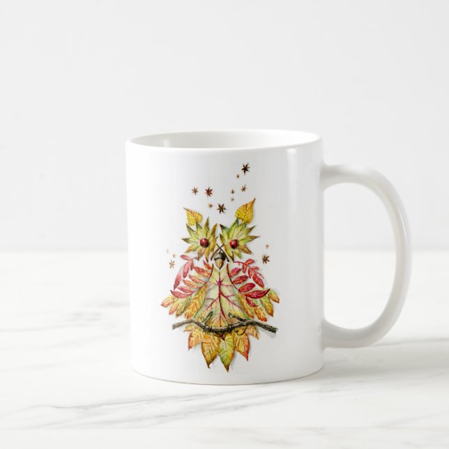 Caneca De Café Coruja da folha (Direita)