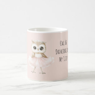 Caneca De Café Coruja Dançando Tutu Rosa Bailarina