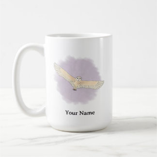 Caneca De Café Coruja-das-igrejas Personalizada com Fundo Roxo