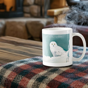 Caneca De Café Coruja das Neves Céu de Inverno Ártico Neve Azul-v