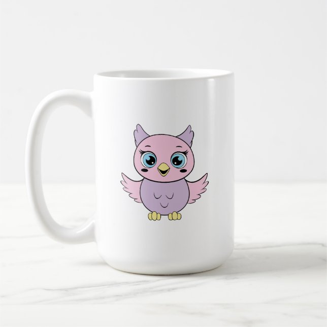 Caneca De Café Coruja de desenho animado (Esquerda)