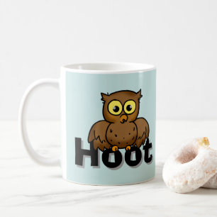 Caneca De Café Coruja de desenho animado fofa sentada sobre a art