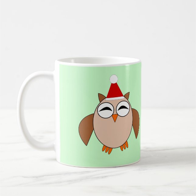 Caneca De Café Coruja de Natal Bonita (Esquerda)