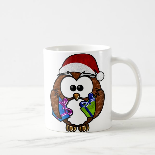 Caneca De Café Coruja de Natal Bonita (Direita)