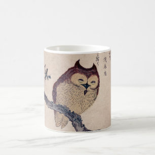 Caneca De Café Coruja de sorriso japonesa bonito