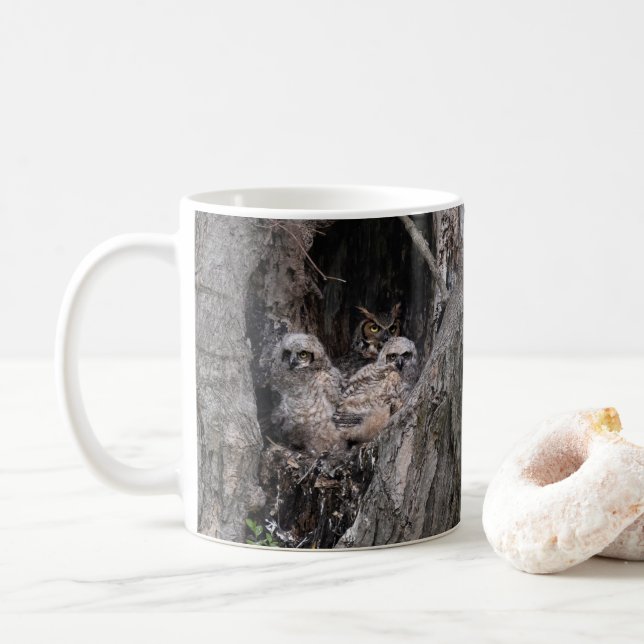 Caneca De Café Coruja e Proprietários (Com Donut)