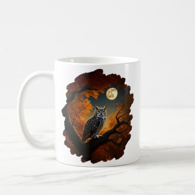 Caneca De Café Coruja excelente Corada no outono (Esquerda)