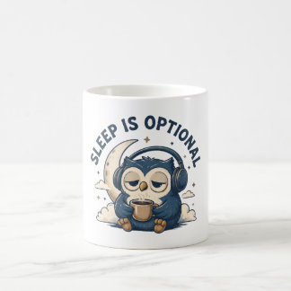 Caneca De Café Coruja Fofa Amante de Café, Sono é Opcional