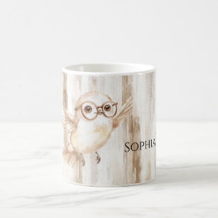 Caneca De Café Coruja Fofa com Óculos