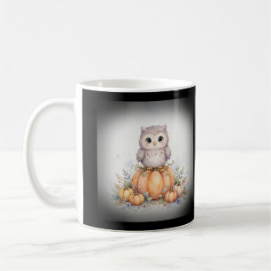 Caneca De Café Coruja Fofa no Halloween do Campo de Abóboras