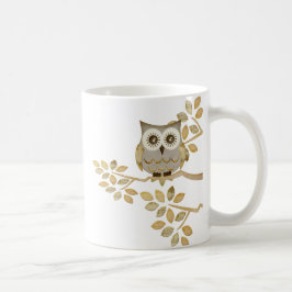 Caneca De Café Coruja larga dos olhos na árvore