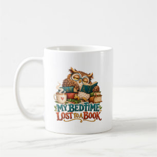 Caneca De Café Coruja Leitora Sonolenta – Humor de Amante de Livr