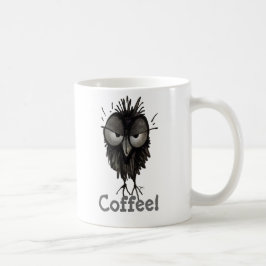 Caneca De Café Coruja mal-humorada bonito e engraçada feita sob
