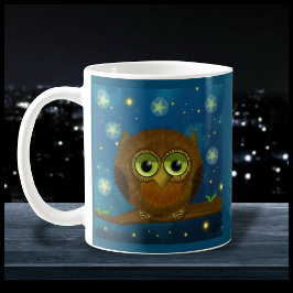 Caneca De Café Coruja marrom adorável da noite