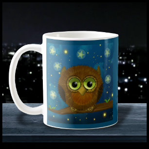 Caneca De Café Coruja marrom adorável da noite