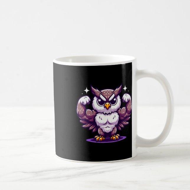 Caneca De Café Coruja Músculos Flexíveis Ventilador Ventilador Ve (Direita)