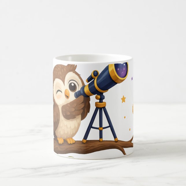 Caneca De Café Coruja Observadora de Estrelas (Centro)