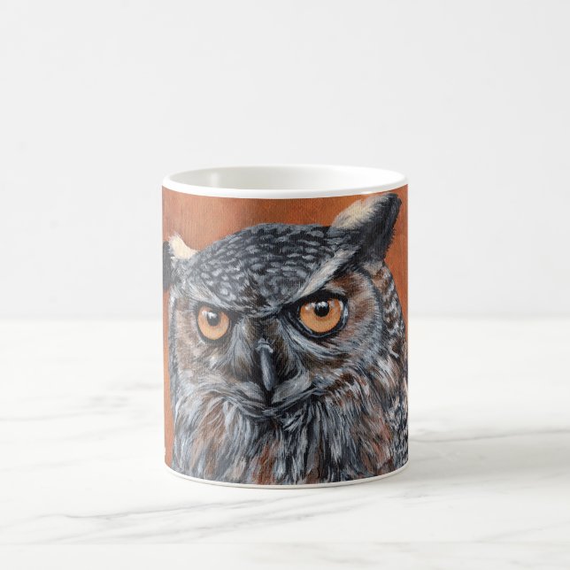 Caneca De Café Coruja-real sobre Laranja (Centro)