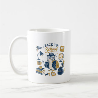Caneca De Café Coruja Retro Volta às Aulas