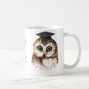 Caneca De Café Coruja Sábica do Ano de Graduação Personalizada