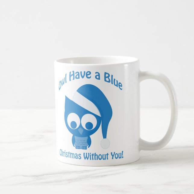 Caneca De Café Coruja tem um Natal azul sem você (Direita)