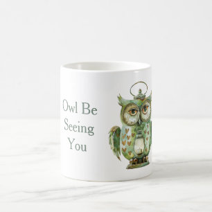 Caneca De Café Coruja Verde Vai Te Ver