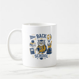 Caneca De Café Coruja Vintage Estética de Volta às Aulas