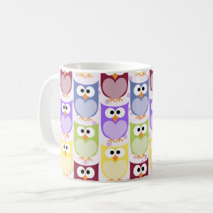 Caneca De Café Corujas Bonitas, Padrões De Coruja, Corujas Color