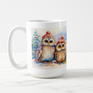 Caneca De Café Corujas de Natal