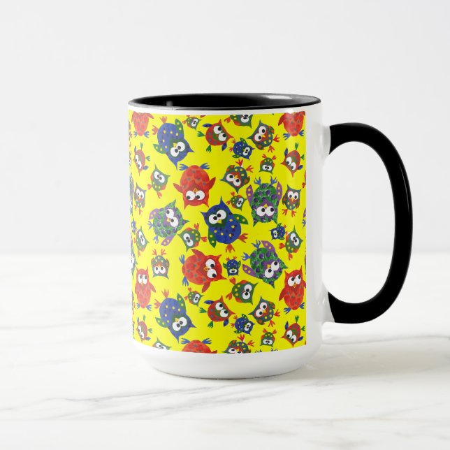 Caneca de Café Corujas Fofas Personalizadas, Verme (Direita)