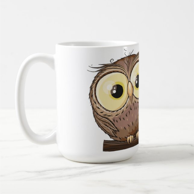 Caneca de Café Corujas Gêmeas Caprichosas - Flores (Esquerda)